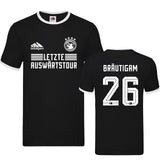 JGA Shirt Bräutigam "Auswärtstour '26" mit Namen/Nummer