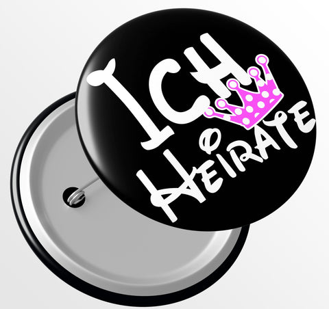Junggesellenshirts.de Button JGA Button Braut "Ich Heirate"