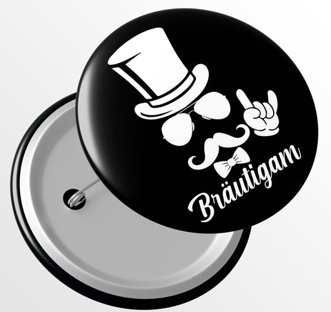 Junggesellenshirts.de Button JGA Button "Bräutigam"
