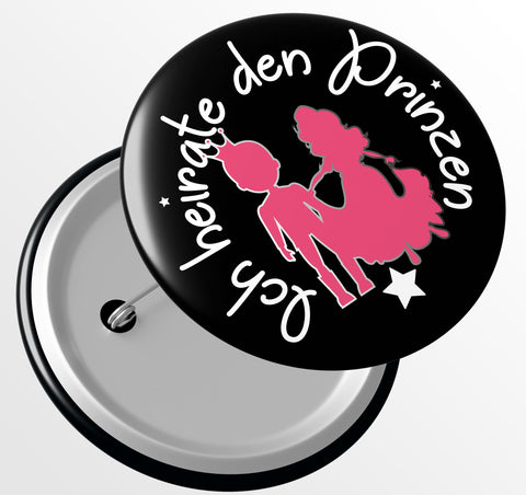 Junggesellenshirts.de Button JGA Button "Ich Heirate Den Prinzen"