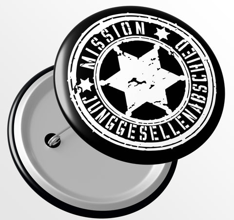 Junggesellenshirts.de Button JGA Button "Mission JGA"
