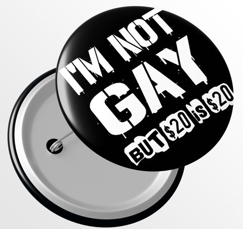 Junggesellenshirts.de Button JGA Button "Not Gay"