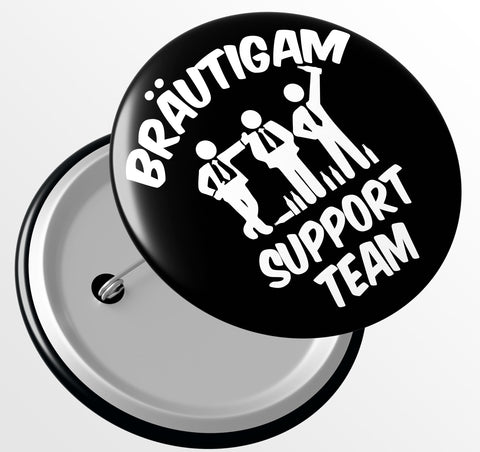 Junggesellenshirts.de Button JGA Button "Support Team"