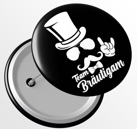 Junggesellenshirts.de Button JGA Button "Team Bräutigam"