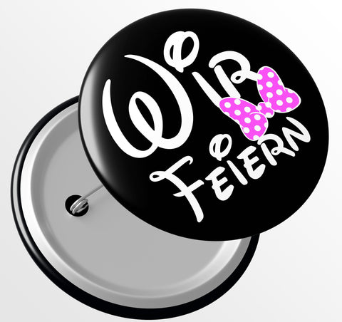 Junggesellenshirts.de Button JGA Button Team "Wir Feiern"