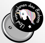 Junggesellenshirts.de Button JGA Button "Und Wir Nehmen Das Einhorn"