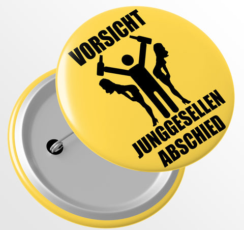 Junggesellenshirts.de Button JGA Button "Vorsicht JGA"