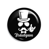 Junggesellenshirts.de Button Schwarz / 38mm JGA Button "Bräutigam"