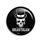 Junggesellenshirts.de Button Schwarz / 38mm JGA Button "Bräutigam Skull"