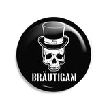 Junggesellenshirts.de Button Schwarz / 38mm JGA Button "Bräutigam Skull"