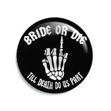 Junggesellenshirts.de Button Schwarz / 38mm JGA Button "Bride R'n'R"