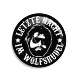 Junggesellenshirts.de Button Schwarz / 38mm JGA Button "Letzte Nacht Im Wolfsrudel"