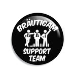 Junggesellenshirts.de Button Schwarz / 38mm JGA Button "Support Team"