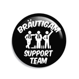 Junggesellenshirts.de Button Schwarz / 38mm JGA Button "Support Team"