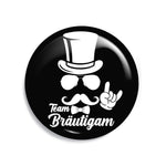 Junggesellenshirts.de Button Schwarz / 38mm JGA Button "Team Bräutigam"