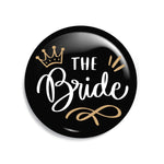 Junggesellenshirts.de Button Schwarz / 38mm JGA Button "The Bride"