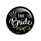 Junggesellenshirts.de Button Schwarz / 38mm JGA Button "The Bride"
