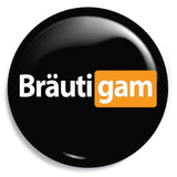 Junggesellenshirts.de Button Schwarz / 59mm JGA Button "Bräutigam Hub"