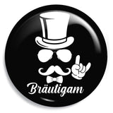 Junggesellenshirts.de Button Schwarz / 59mm JGA Button "Bräutigam"