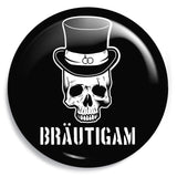 Junggesellenshirts.de Button Schwarz / 59mm JGA Button "Bräutigam Skull"