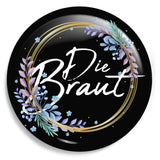 Junggesellenshirts.de Button Schwarz / 59mm JGA Button "Die Braut"