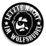 Junggesellenshirts.de Button Schwarz / 59mm JGA Button "Letzte Nacht Im Wolfsrudel"