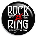 Junggesellenshirts.de Button Schwarz / 59mm JGA Button "Rock vor dem Ring"