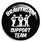 Junggesellenshirts.de Button Schwarz / 59mm JGA Button "Support Team"