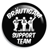 Junggesellenshirts.de Button Schwarz / 59mm JGA Button "Support Team"