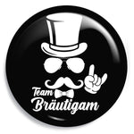 Junggesellenshirts.de Button Schwarz / 59mm JGA Button "Team Bräutigam"