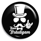 Junggesellenshirts.de Button Schwarz / 59mm JGA Button "Team Bräutigam"