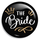 Junggesellenshirts.de Button Schwarz / 59mm JGA Button "The Bride"