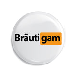 Junggesellenshirts.de Button Weiß / 38mm JGA Button "Bräutigam Hub"