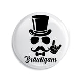 Junggesellenshirts.de Button Weiß / 38mm JGA Button "Bräutigam"