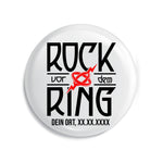 Junggesellenshirts.de Button Weiß / 38mm JGA Button "Rock vor dem Ring"