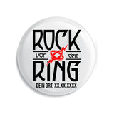Junggesellenshirts.de Button Weiß / 38mm JGA Button "Rock vor dem Ring"