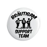 Junggesellenshirts.de Button Weiß / 38mm JGA Button "Support Team"