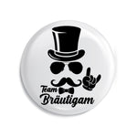 Junggesellenshirts.de Button Weiß / 38mm JGA Button "Team Bräutigam"