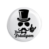 Junggesellenshirts.de Button Weiß / 38mm JGA Button "Team Bräutigam"