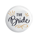 Junggesellenshirts.de Button Weiß / 38mm JGA Button "The Bride"