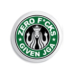 Junggesellenshirts.de Button Weiß / 38mm JGA Button "Zero F*cks"