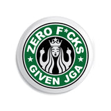 Junggesellenshirts.de Button Weiß / 38mm JGA Button "Zero F*cks"