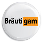Junggesellenshirts.de Button Weiß / 59mm JGA Button "Bräutigam Hub"