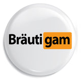 Junggesellenshirts.de Button Weiß / 59mm JGA Button "Bräutigam Hub"