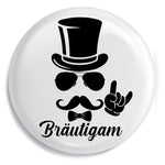 Junggesellenshirts.de Button Weiß / 59mm JGA Button "Bräutigam"
