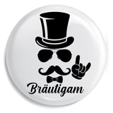 Junggesellenshirts.de Button Weiß / 59mm JGA Button "Bräutigam"