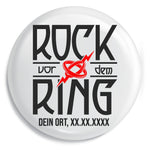 Junggesellenshirts.de Button Weiß / 59mm JGA Button "Rock vor dem Ring"