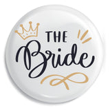 Junggesellenshirts.de Button Weiß / 59mm JGA Button "The Bride"