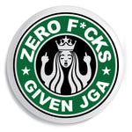Junggesellenshirts.de Button Weiß / 59mm JGA Button "Zero F*cks"
