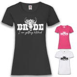 Junggesellenshirts.de Damenshirt JGA Shirt Braut "Bride Hitched"